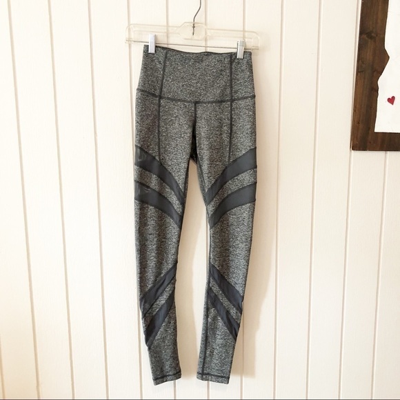 Zella Grey Mesh High Waisted Leggings - Picture 1 of 4